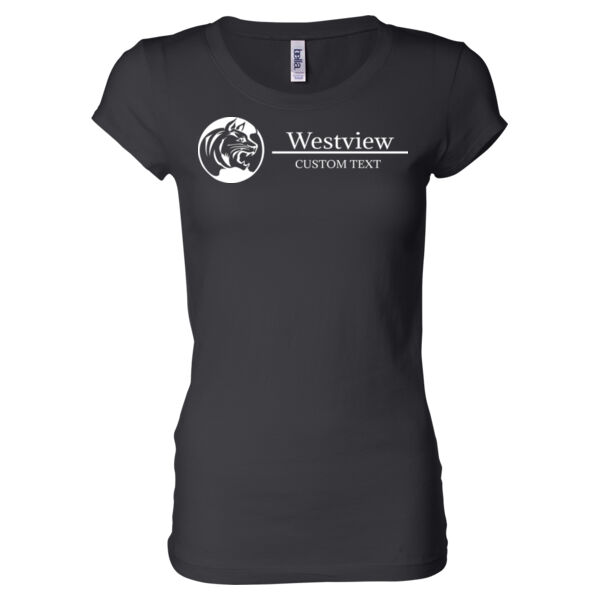 Westview Middle School White Logo with Custom Text - Ladies' Sheer Jersey T-Shirt Thumbnail