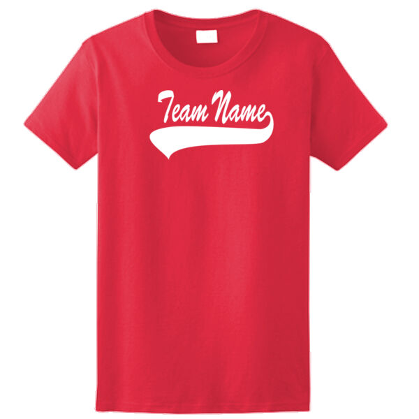 Custom Team Ladies T-shirt with Name & Number - 100% Cotton Tee from Gildan Thumbnail