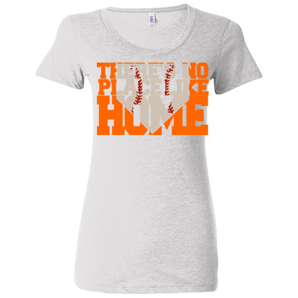 There's No Place Like Home Baseball - (S) Ladies' Triblend Short Sleeve T-Shirt Thumbnail
