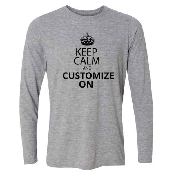 Keep Calm and We'll Print Your Text - Light Youth Long Sleeve Ultra Performance 100% Performance T Shirt Thumbnail