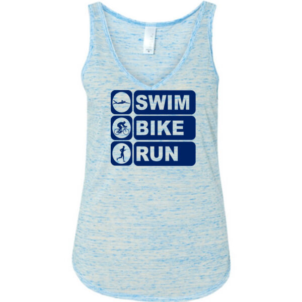 Swim Bike Run Vertical Triathlon - Ladies' Flowy V-Neck Tank Thumbnail