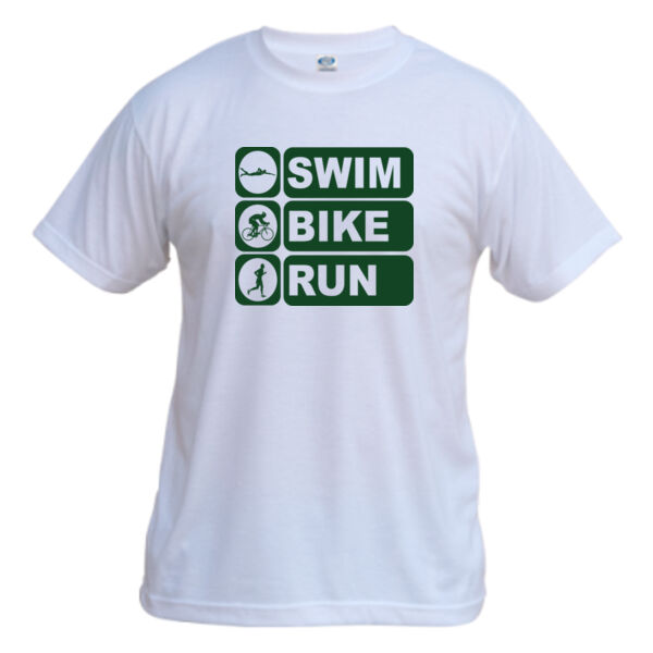 Men's Swim Bike Run Vertical Triathlon (Green) - Vapor Basic Performance Tee Thumbnail