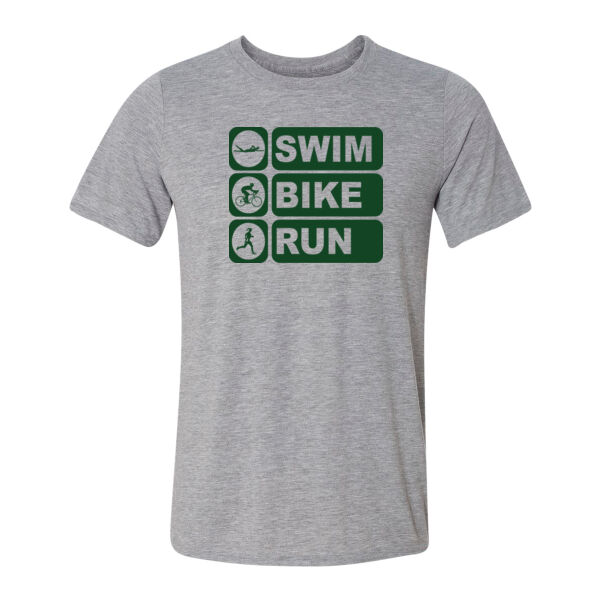 Women's Swim Bike Run Vertical Triathlon (Green) - Light Youth/Adult Ultra Performance 100% Performance T Shirt Thumbnail