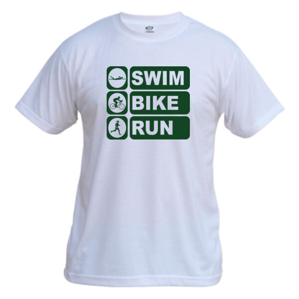 Women's Swim Bike Run Vertical Triathlon (Green) - Vapor Basic Performance Tee Thumbnail