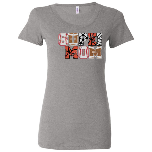 Super Mom with Favorite Player - Ladies' Triblend Short Sleeve T-Shirt Thumbnail