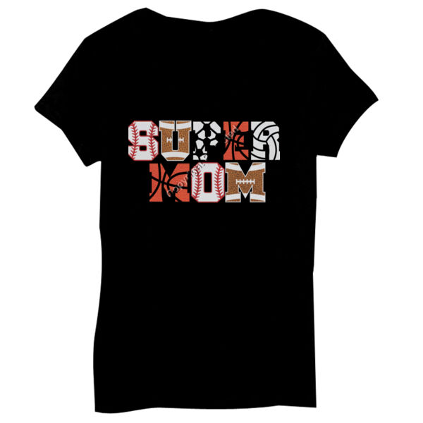 Super Mom with Favorite Player - Bella Short-Sleeve V-Neck T-Shirt Thumbnail