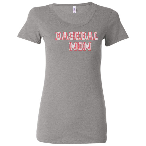 Baseball Mom with Favorite Player - Ladies' Triblend Short Sleeve T-Shirt Thumbnail