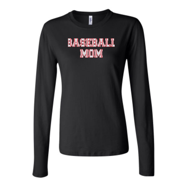 Baseball Mom with Favorite Player - Bella Long Sleeve Crew Tee Thumbnail