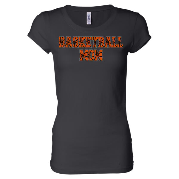 Basketball Mom with Favorite Player - Ladies' Sheer Jersey T-Shirt Thumbnail