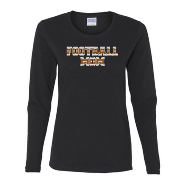 Football Mom with Favorite Player - Gildan Ladies Ultra Cotton™ Long Sleeve Missy Fit T Shirt Thumbnail