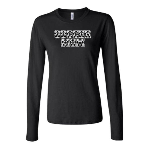 Soccer Mom with Favorite Player - Bella Long Sleeve Crew Tee Thumbnail
