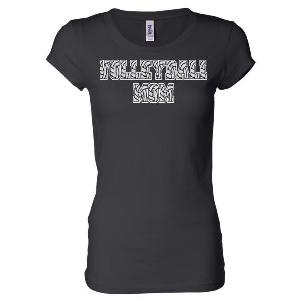 Volleyball Mom with Favorite Player - Ladies' Sheer Jersey T-Shirt Thumbnail