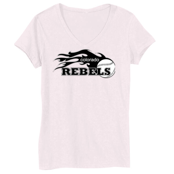 Rebels - Black - Bella Short-Sleeve V-Neck T-Shirt Thumbnail