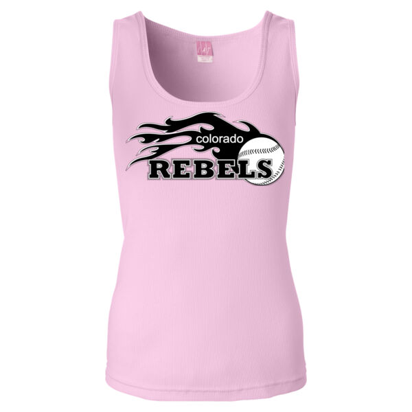 Rebels - Black - Ladies' 2×1 Rib Tank Top Thumbnail