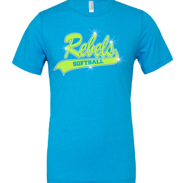 Rebels Lime Rhinstone - Cotton/Polyester T-Shirt Thumbnail