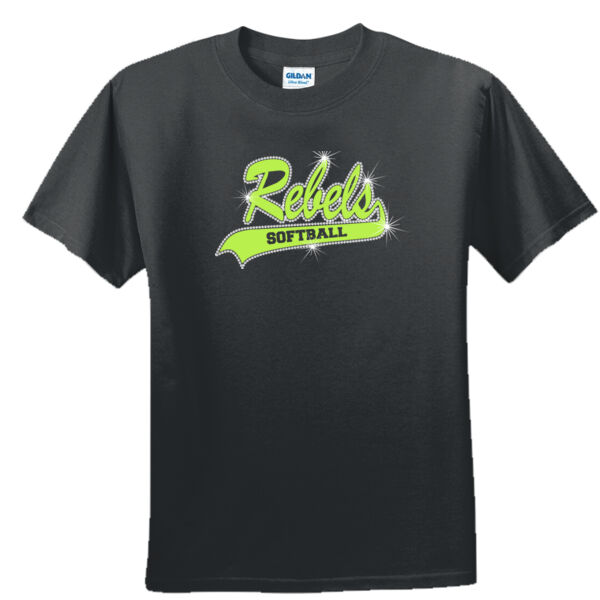 Rebels Lime Rhinstone - Unisex or Youth Ultra Cotton™ 100% Cotton T Shirt Thumbnail
