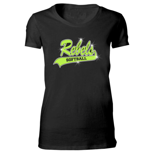 Rebels Lime Rhinstone - Bella Favorite T-Shirt Thumbnail