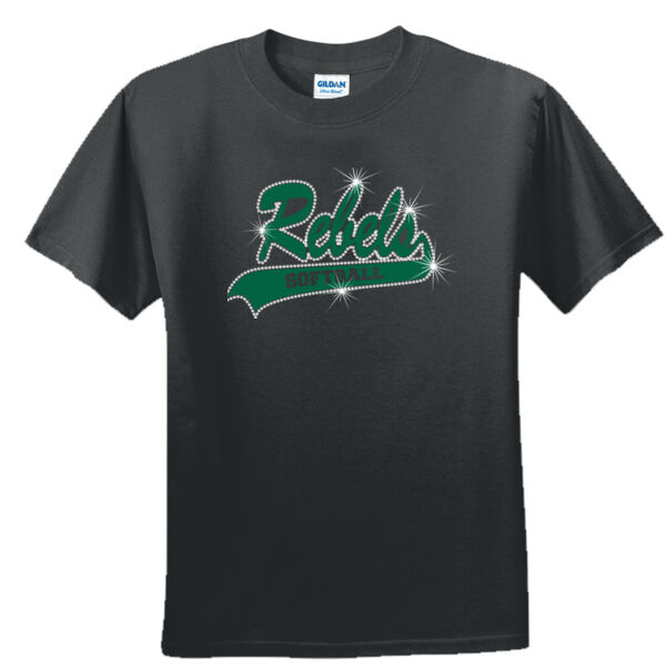 Rebels Teal Rhinestone - Unisex or Youth Ultra Cotton™ 100% Cotton T Shirt Thumbnail