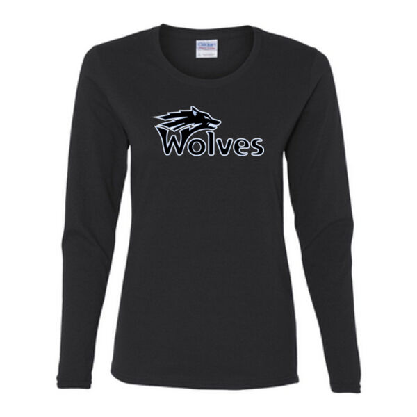 Wolves - Gildan Ladies Ultra Cotton™ Long Sleeve Missy Fit T Shirt Thumbnail