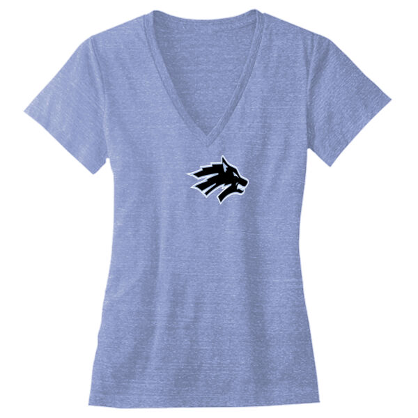 Wolves Head - Ladies' Triblend Deep V-Neck T-Shirt Thumbnail