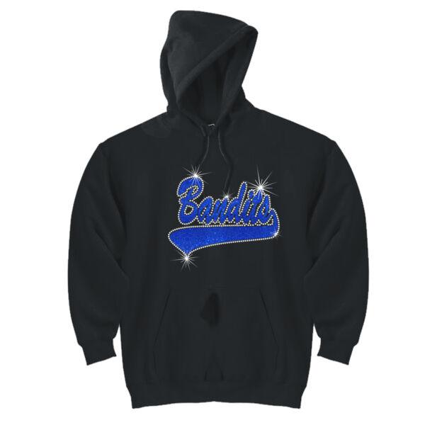 Bandits Rhinestone Baseball - DryBlend™ Pullover Unisex Hooded Sweatshirt Thumbnail