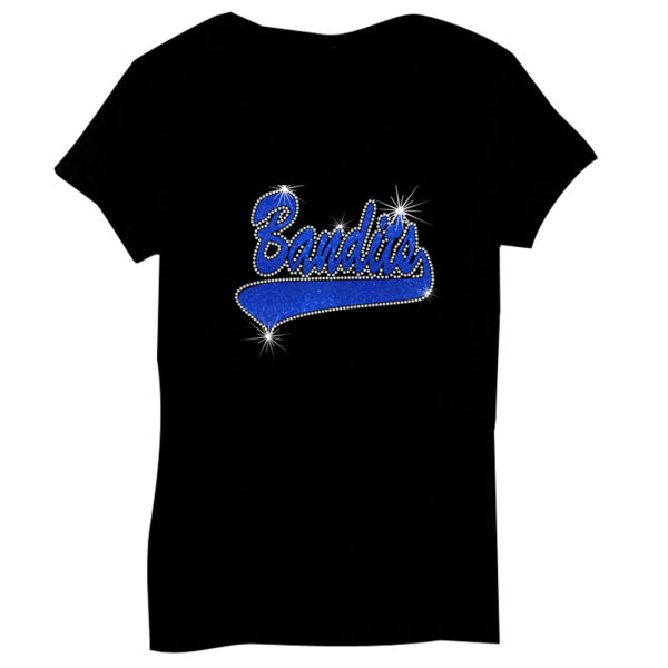 Bandits Rhinestone Baseball - Bella Short-Sleeve V-Neck T-Shirt Thumbnail