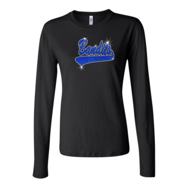 Bandits Rhinestone Baseball - Bella Long Sleeve Crew Tee Thumbnail
