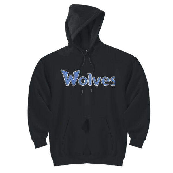 Wolves Rhinestones Glitter - DryBlend™ Pullover Unisex Hooded Sweatshirt Thumbnail