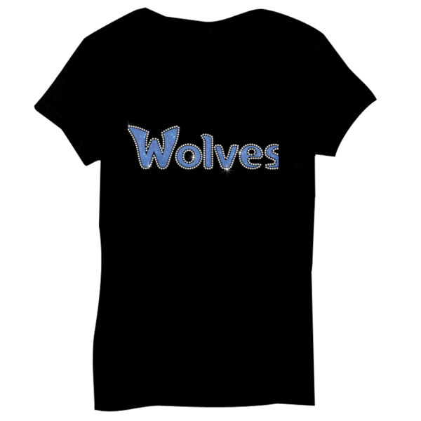 Wolves Rhinestones Glitter - Bella Short-Sleeve V-Neck T-Shirt Thumbnail