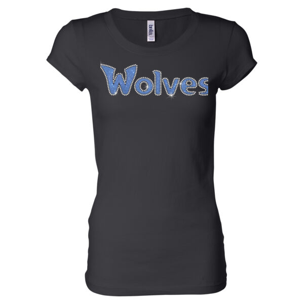 Wolves Rhinestones Glitter - Ladies' Sheer Jersey T-Shirt Thumbnail