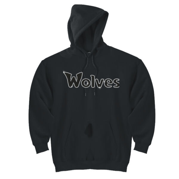 Wolves Rhinestones Glitter - DryBlend™ Pullover Unisex Hooded Sweatshirt Thumbnail