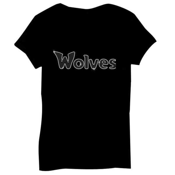 Wolves Rhinestones Glitter - Bella Short-Sleeve V-Neck T-Shirt Thumbnail