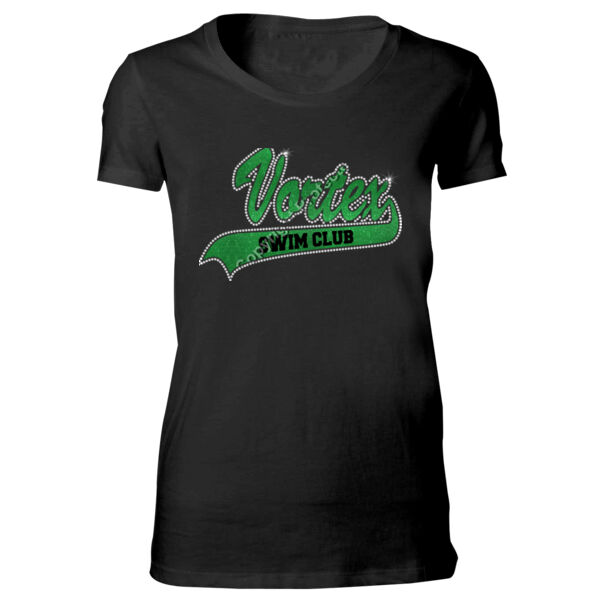 Vortex Glitter Rhinestone Ladies Crew Neck Thumbnail