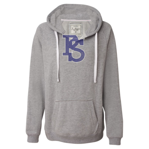 Sueded Hoodie with Navy and Crystal Rhinestones Thumbnail