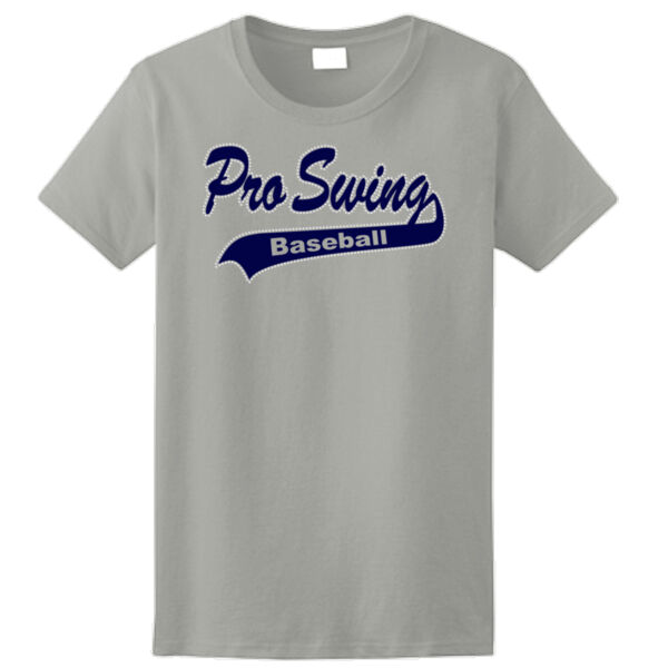 Pro Swing Baseball Rhinestone Tail - Ladies Ultra Cotton™ 100% Cotton T Shirt Thumbnail