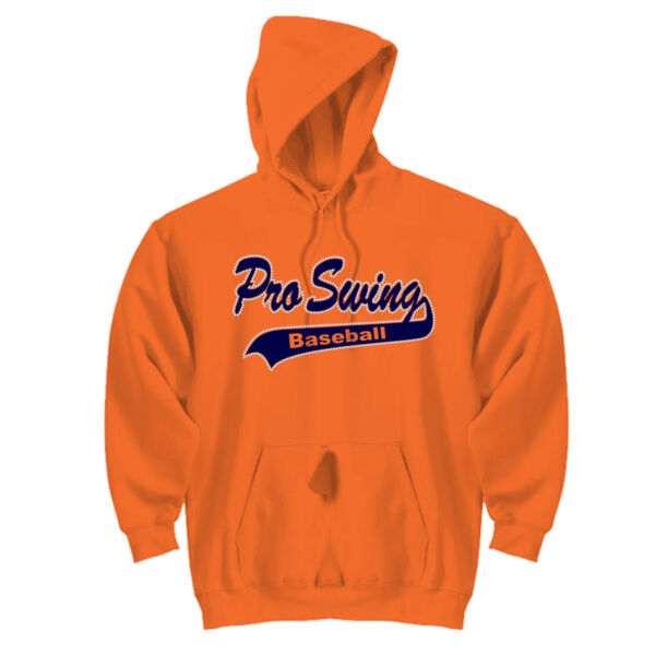 Pro Swing Baseball Rhinestone Tail - DryBlend™ Pullover Unisex Hooded Sweatshirt Thumbnail