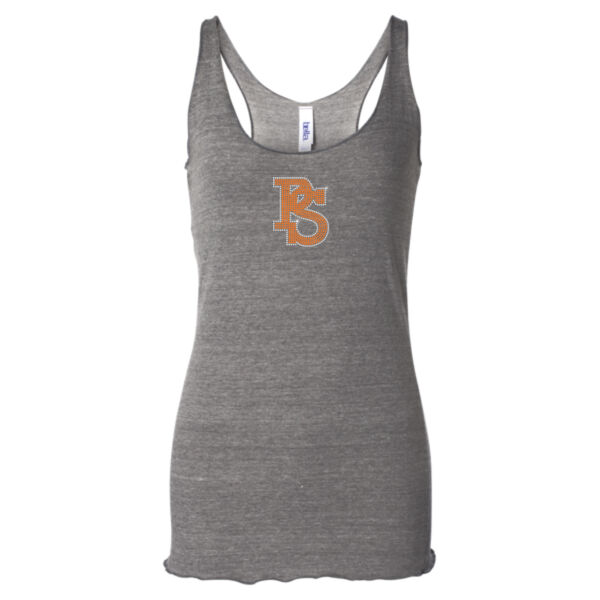 Pro Swing PS Rhinestone Orange/White - Ladies' Triblend Racerback Tank Top Thumbnail