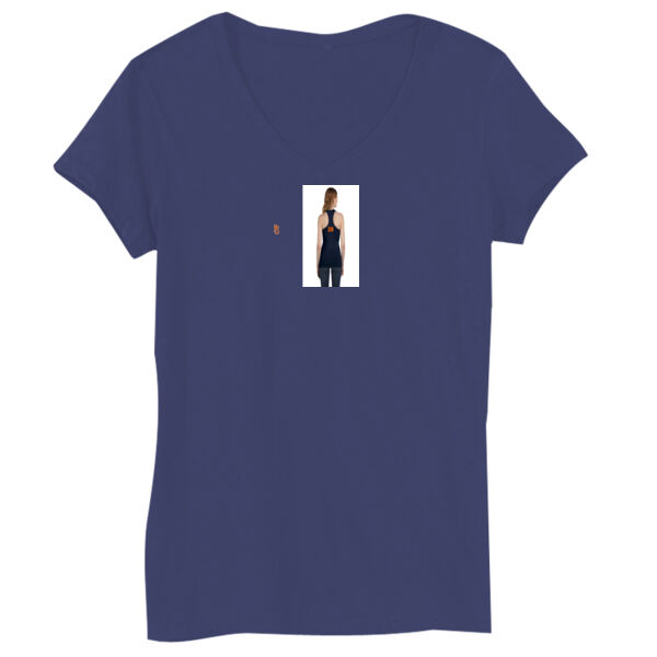 Pro Swing PS Rhinestone Orange/White - Bella Short-Sleeve V-Neck T-Shirt Thumbnail