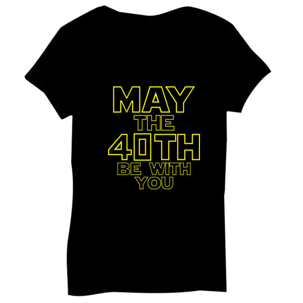 May the 40th Be With You  - Bella Short-Sleeve V-Neck T-Shirt Thumbnail