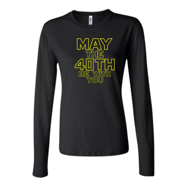 May the 40th Be With You  - Bella Long Sleeve Crew Tee Thumbnail