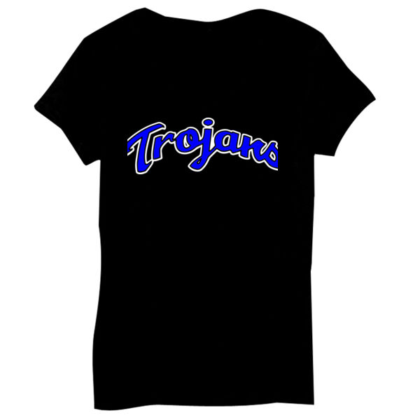 Trojans Script Logo - Bella Short-Sleeve V-Neck T-Shirt Thumbnail