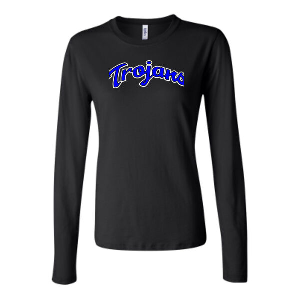 Trojans Script Logo - Bella Long Sleeve Crew Tee Thumbnail