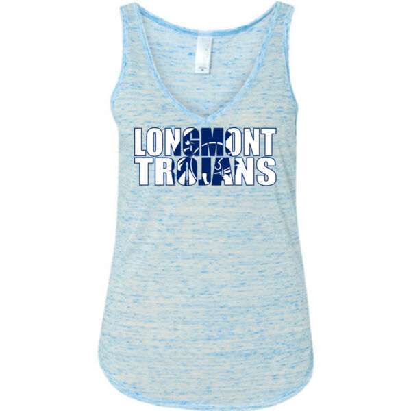Longmont Trojans Knockout - Ladies' Flowy V-Neck Tank Thumbnail