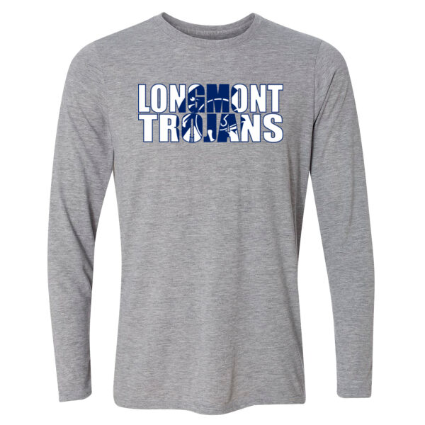 Longmont Trojans Knockout - Light Long Sleeve Ultra Performance Active Lifestyle T Shirt Thumbnail