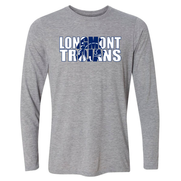 Longmont Trojans Knockout - Light Youth Long Sleeve Ultra Performance Active Lifestyle T Shirt Thumbnail