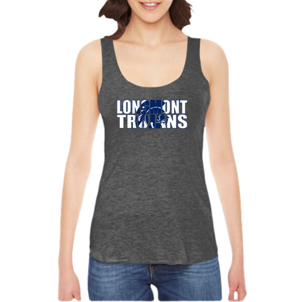 Longmont Trojans Knockout - Ladies' American Apparel Triblend Racerback Tank Thumbnail