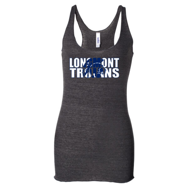 Longmont Trojans Knockout - Ladies' Triblend Racerback Tank Top Thumbnail