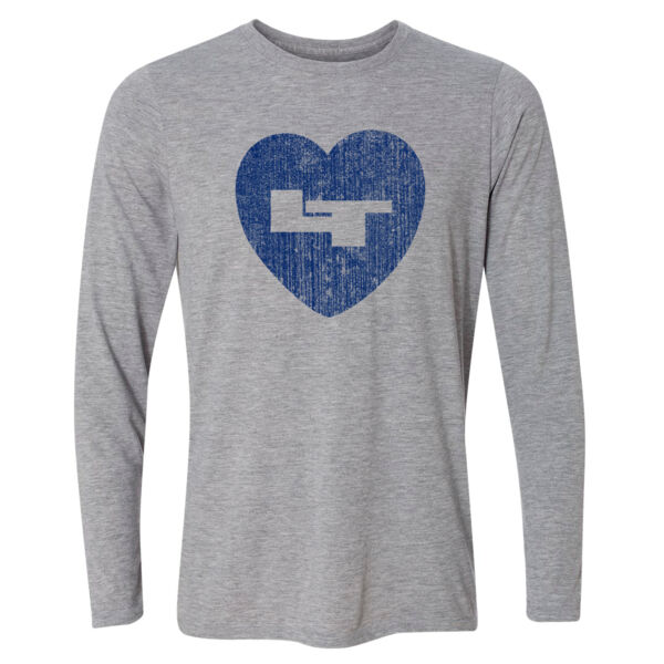 LT Longmont Trojans Heart - Light Youth Long Sleeve Ultra Performance Active Lifestyle T Shirt Thumbnail