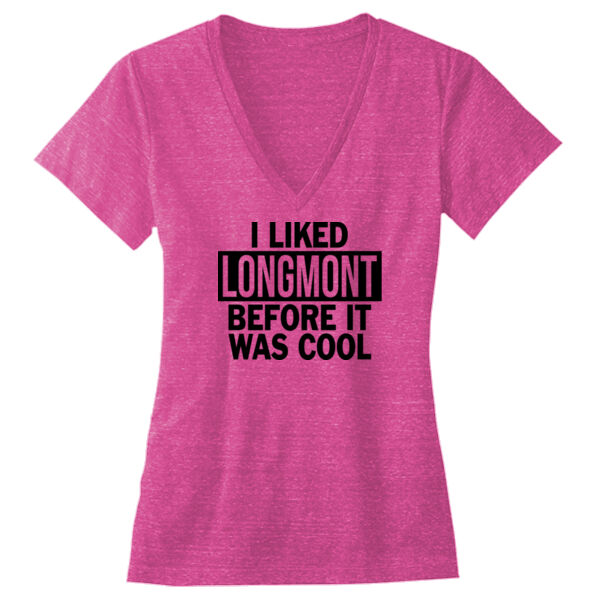 I Liked Longmont Before It Was Cool - Ladies' Triblend Deep V-Neck T-Shirt Thumbnail