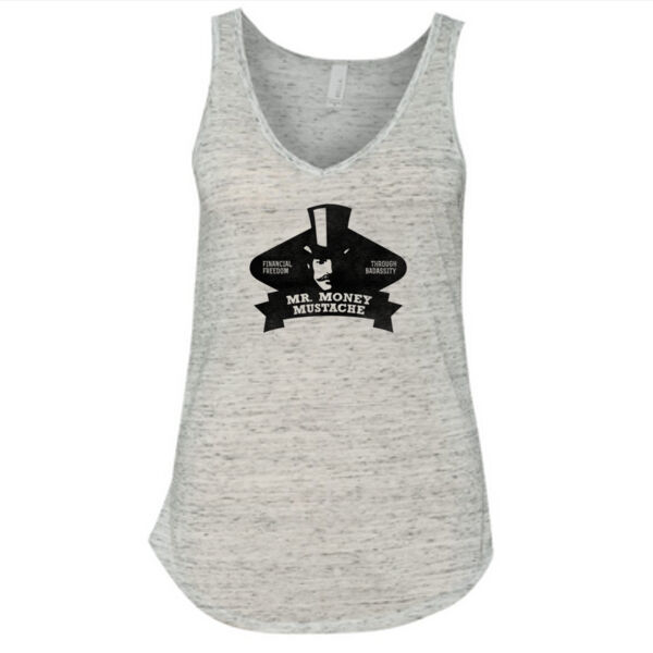 Mister Money Mustache - Ladies' Flowy V-Neck Tank Thumbnail